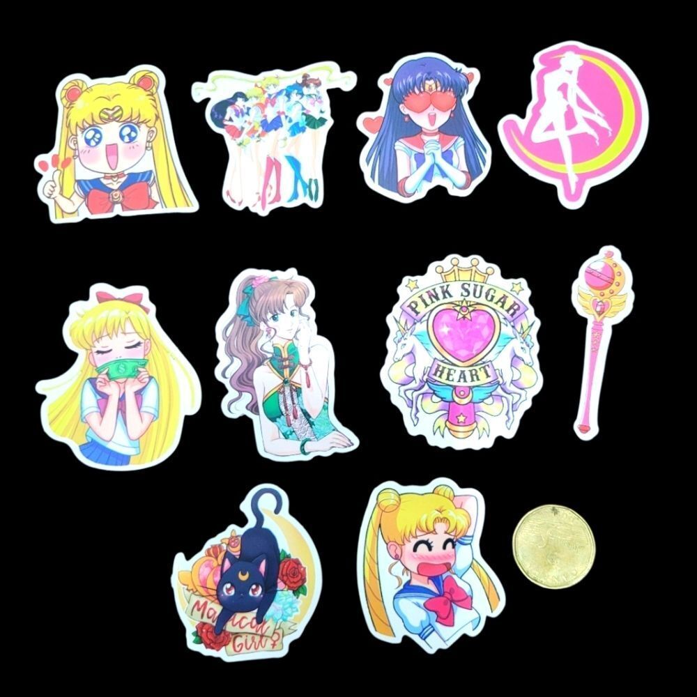 3/$20 10 pcs brand new waterproof Sailor Moon stickers #2